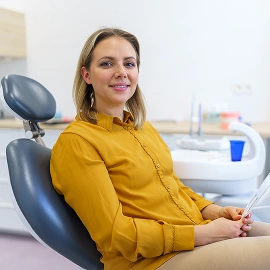 Patient receiving a professional dental cleaning
